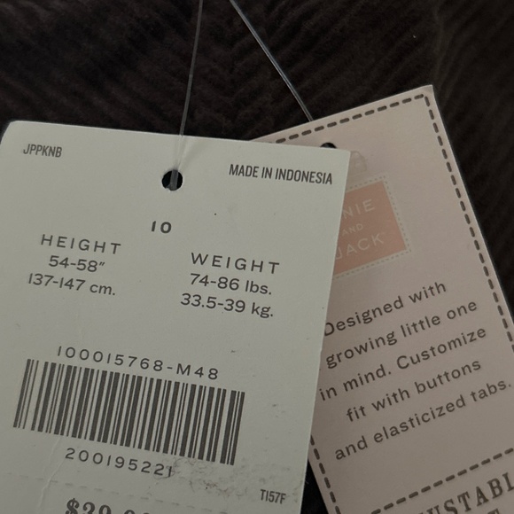 Janie and Jack Girls Brown Corduroy Adjustable Waist Skirt Size 10 NWT - Picture 4 of 5